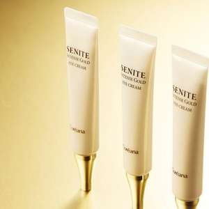 Crème Contour des Yeux Senite Intense Gold Anti-Rides Végane à la Vitamine E, Acide Hyaluronique, Vitamine C, Collagène Biologique, OEM - Product Image 3