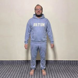 Customized Premium Cotton Breathable <b>Fleece</b> Winter Tracksuit Jogger Set Men Featuring <b>Oversized</b> Pullover <b>Hoodies</b> - Product Image 3