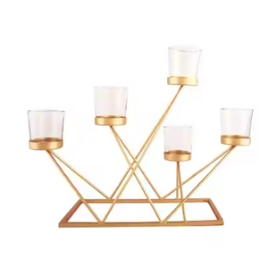 Bougeoir rustique Vintage nordique luxe mariage laiton bâton chandeliers support or maison décorative métal autre bougeoir - Product Image 1