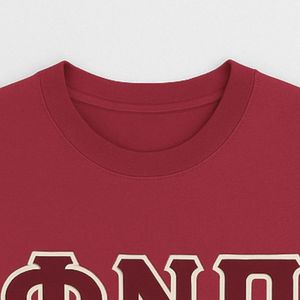 Maglietta a maniche lunghe Kappa Alpha Psi Phi Nu Pi con 3 lettere in feltro Krimson Mens Official D9 Greek Apparel - Product Image 4