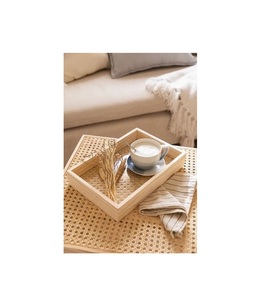 Bandeja grande rectangular de madera para servir el desayuno en la cama, té, café, aperitivos, frutas, pan, queso - Product Image 3