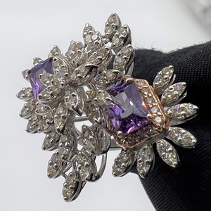 Elegante y lujoso Anillo de compromiso de oro sólido de 14K y 18K Anillos de diamantes Premium de diamantes reales naturales - Product Image 5