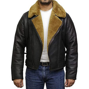 2024 haute qualité Logo personnalisé Biker vestes en cuir pour hommes toile tissu col montant haute rue Style en gros - Product Image 5