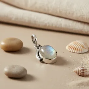 Women's Trendy 925 Silver <b>Moonstone</b> Pendant Rhodium Plating 14K Gold Rose Gold Featuring Diamond Zircon Pearl-Gemstone <b>Jewelry</b> - Product Image 2