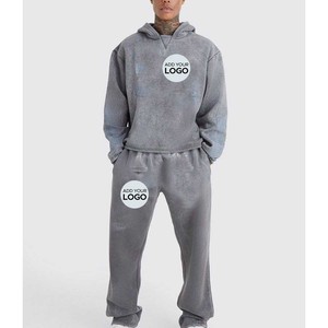 Trajes de chándal para hombre, conjuntos de chándal con capucha y cremallera completa con bolsillos de canguro de 2 piezas, chándales deportivos informales para correr - Product Image 2