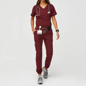 Conjuntos de Uniformes Médicos Personalizables y Cómodos para Mujer, Uniformes de Enfermera de Hospital OEM, Logotipo Personalizado, Tejido de Alta Calidad en Nailon/Spandex - Product Image 5