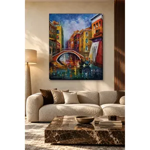 Impression sur toile du pont Fida et des gondoles sur un canal de Venise - Product Image 1