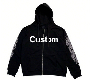 Sweat à capuche unisexe 100 % coton French Terry, logo personnalisé imprimé à l'écran sur le devant, coupe classique, poids lourd 450g, fermeture éclair, anti-rétrécissement - Product Image 5