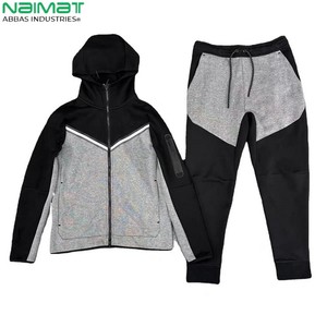 Ensemble de survêtements unisexes en molleton 100% coton pour hommes, sweats à capuche et pantalons de survêtement personnalisés, lavés à l'acide, pour l'hiver - Product Image 1