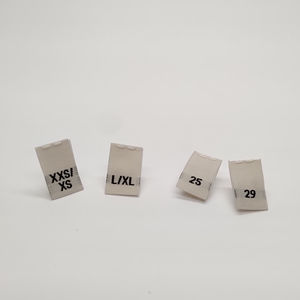 Proveedor de Hong Kong Etiqueta de tamaño tejido Densidad Damasco Etiqueta de ropa de costura para bebés Junior Adultos Ropa en muchos colores - Product Image 5