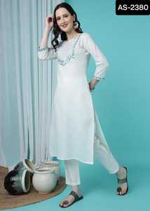 ชุดเคอร์ทิสแบบอินเดียและปากีสถานสำหรับผู้หญิงชุดเดรสผ้าฝ้ายสำเร็จรูปชุดอินเดียใส่ทำงานแบบเรียบง่ายปักลายเรียงตามลำดับ - Product Image 6