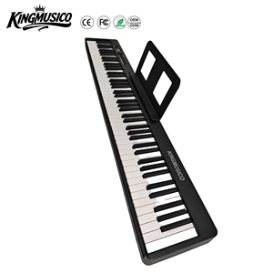 Piano numérique multifonctionnel portable 88 touches fabriqué en usine – Clavier numérique chinois noir/blanc - Product Image 2