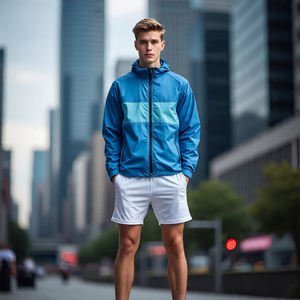 Chaqueta de lluvia de alta calidad, traje, chaqueta deportiva, chaqueta con cremallera, conjunto cortavientos de dos piezas, chándales para hombre - Product Image 4