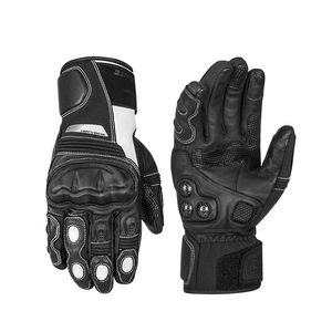 Gants de moto imperméables, longs et chauds pour l'hiver Gants de moto en cuir de course pour moto à écran tactile - Product Image 1