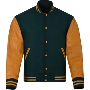 Veste universitaire classique bleu sarcelle avec contraste en cuir audacieux, taille et design personnalisés, prix de gros abordable - Product Image 1