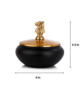 Boîte de rangement en aluminium couleur noir et or avec couvercle Boîte de rangement pour fruits secs et noix pour la décoration de cadeau de mariage - Product Image 3