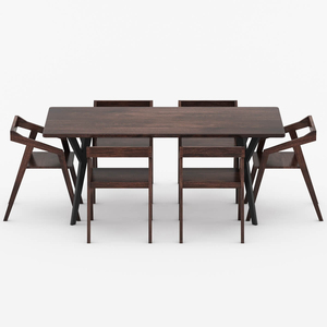 Ensemble de chaises et table à manger en teck massif et matériaux de haute qualité pour une utilisation en intérieur et en extérieur - Product Image 4