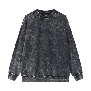 Sweat-shirts d'hiver pour hommes en molleton 100% coton de qualité supérieure, effet vieilli, délavé à l'acide, effet soleil, grammage lourd, coupe ample, épaules tombantes, doublés - Product Image 2