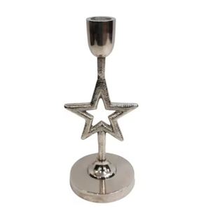 Handmade 3-<b>Star</b> Aluminum Candle Pillar Holder Rough Nickel Plated for Wedding Home Decor Fresh Arrival for <b>Christmas</b> Year-Round - Product Image 5