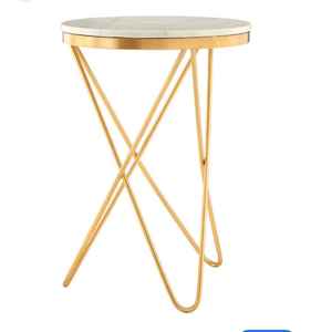 Durable Modern Round Adjustable Customizable Accent Side Coffee Table Iron <b>Metal</b> <b>Top</b> for Home Bedroom Living Room Balcony Office - Product Image 1