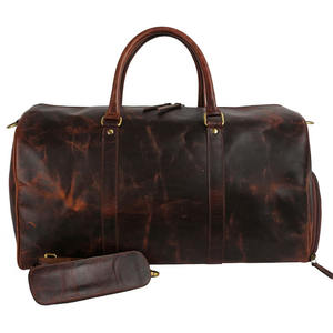 Sac de sport indien de luxe marron foncé, nouvelle mode, grande capacité personnalisée, 100% cuir véritable, durable, imperméable - Product Image 6