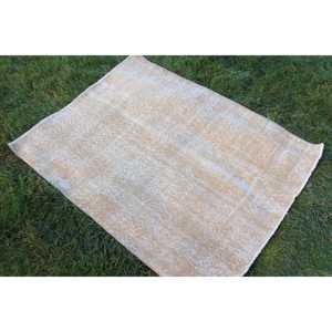 Rug, 3.3x4.3 ft Turkish Rug, <b>Brown</b> Camouflage Rug <b>Wool</b> - Product Image 2