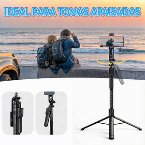 Palo de Selfie Telescópico Ajustable con Luz de Relleno, Soporte para Teléfono y Control Remoto para Transmisión en Vivo y Uso como Trípode - Product Image 5