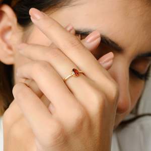 ล่าสุดคอลเลกชันหรูหราของ Handmade โกเมนธรรมชาติรูปไข่ตัดโอชะแหวน 18 พันสีเหลืองทอง Prong การตั้งค่าชุดเครื่องประดับ - Product Image 6