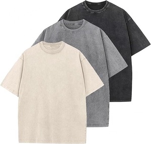 Unisex Vintage Snow Wash Oversized T-Shirt Oversized Vintage Acid Wash <b>Tshirt</b> for Men Cotton Solid T-Shirt Streetwear - Product Image 1