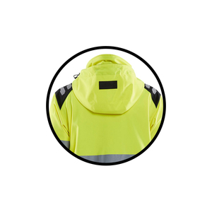 Chaqueta para correr ligera personalizada para hombre 2024, impermeable, patrón de invierno, Sarga de mejor densidad, capucha de seguridad reflectante amarilla Oxford - Product Image 6