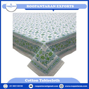 El último mantel de diseño moderno con estampado de bloques a mano elegante algodón indio para suministro a granel - Product Image 2