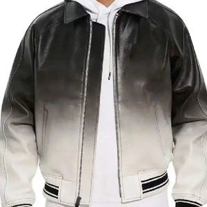 Custom <b>Men</b> Genuine <b>Leather</b> Varsity Bomber <b>Jacket</b> – Trendy Casual <b>Leather</b> Coat - Product Image 4