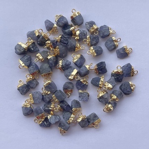 Piedra en bruto de tanzanita Natural, colgante de conector bonito para mujer, joyería de galvanoplastia de oro y plata de ley 925 - Product Image 4