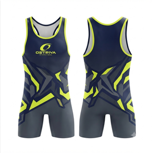 Best Selling Men's Wrestling <b>Singlets</b> 100% Polyester Stretch Light Weight Durable 160g Training <b>Weightlifting</b> Wholesale High - Product Image 5