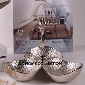 Belle apparence bol à chocolat fini argent servant pour la salade de nourriture bols de forme carrée de haute qualité - Product Image 2