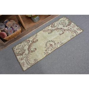 Tapis de 1,6 x 3,8 pieds, tapis turc vintage, tapis oriental vert et marron - Product Image 2