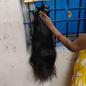 Paquets de cuticules vierges brutes non transformées à alignement indien vendeurs en gros couleur naturelle bon marché cheveux humains à double trame - Product Image 1