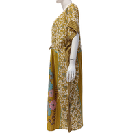 Baju tidur wanita Kaftan leher V, baju tidur ukuran Plus, Rayon halus lembut nyaman pola Batik leher V kasual kualitas tinggi