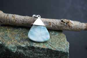 Colgante bohemio artesanal con diseño de tapa de Plata de Ley 925, Larimar en forma de pera para niños, colgantes con abalorios - Product Image 6