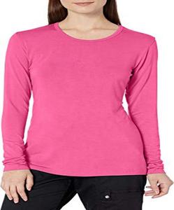 Alta calidad elegante moda cómoda manga larga Color liso transpirable secado rápido ligero camiseta para mujer - Product Image 6