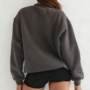 เสื้อกีฬาแขนยาวแบบสวมหัวสำหรับผู้หญิงชุดออกกำลังกายแขนยาวแขนค้างคาวพิมพ์ลายพัฟโพลีเอสเตอร์/ คอตตอนแห้งเร็วออกแบบได้ตามต้องการสำหรับฤดูหนาว - Product Image 5