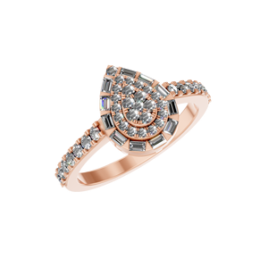 Bague élégante en or 14 carats avec diamant cultivé en laboratoire, conception personnalisée, bague de fiançailles unique fabriquée en usine en Inde certifiée IGI fine OEM - Product Image 5