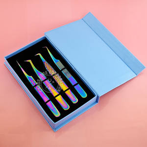 Pinzas para Extensión de Pestañas con Punta de Fibra de 45 y 90 Grados, Herramienta para Separar Pestañas Naturales y para Injertos - Product Image 1