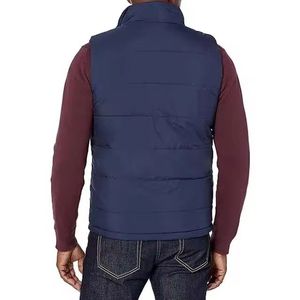 Chaleco acolchado transpirable con cremallera de manga larga a la moda para hombre, chaqueta impermeable de alta calidad a prueba de viento para exteriores, bajo MOQ - Product Image 2
