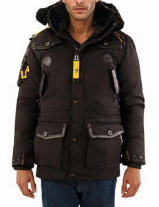 แจ็กเก็ตขนสัตว์มีฮู้ดสำหรับผู้ชายเสื้อคลุมขนสัตว์แบบมีซิปปรับแต่งโลโก้ได้สำหรับฤดูหนาว - Product Image 6