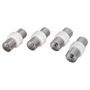 Ensemble d'adaptateurs de connecteurs d'antenne PP0596 pour câble coaxial argenté et blanc pour adaptateurs et connecteurs - Product Image 1