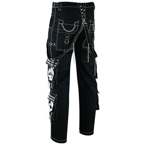 Pantalones de Moda Gótica Oscura con Calavera Blanca para Hombre - Ropa Urbana Atrevida con Diseño Único de Calavera - Product Image 3