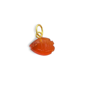 Poisson Sculpture Blanc Pierre De Lune Pendentif 12x8mm En Argent Sterling Plaqué Or Anneau De Saut Blanc Pierre De Lune Charme Indien En Gros Bijoux - Product Image 2