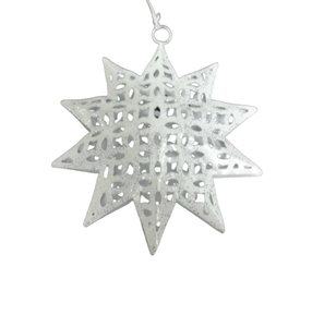 Juego de 3 colgantes en forma de estrella de Metal plateado para decoración del hogar Diseño impresionante Colgante de pared autoadhesivo hecho a mano con brillo - Product Image 1