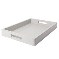Grand plateau rectangulaire en bois décoratif avec poignées pour la décoration de mariage et de la maison, élégant, résistant à la chaleur, personnalisable